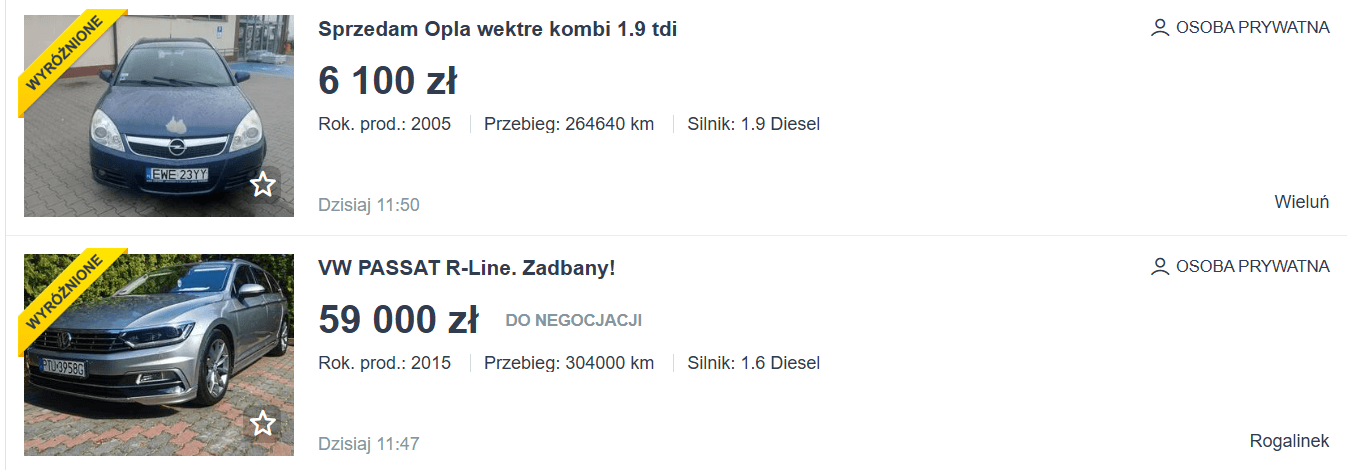 авто в Польше - поиск на Sprzedajemy